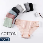 3 шт.лот женские хлопковые трусики, сексуальное нижнее белье, трусики в полоску, женские трусы, дышащие кружевные трусики, розовое нижнее белье