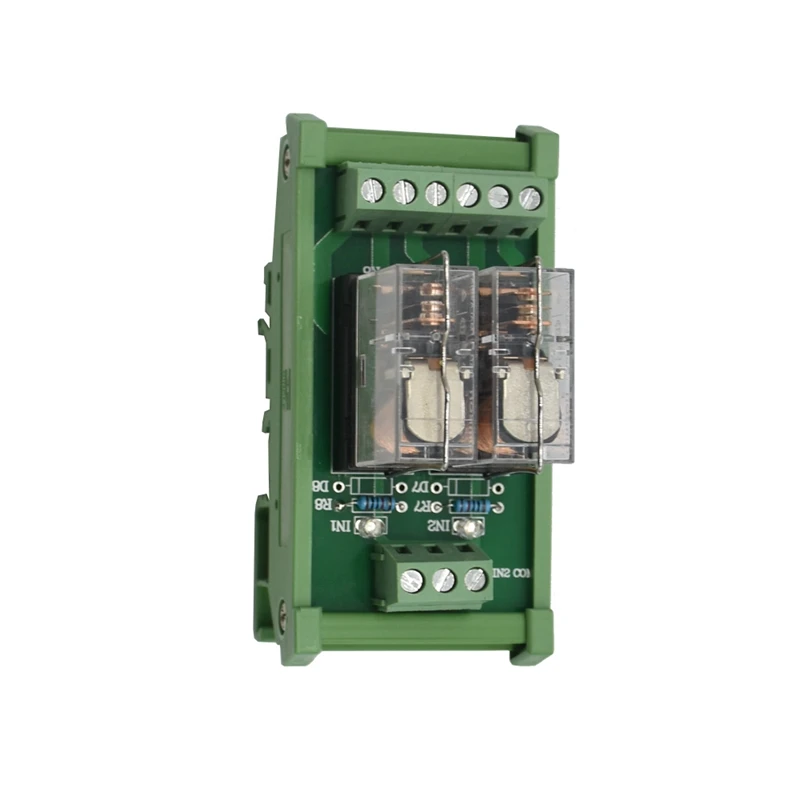 BESTDin рейку Ac/Dc 12 V/24 V Управление 2 Spdt 16A Мощность триггерный релейный модуль Omron G2R 1