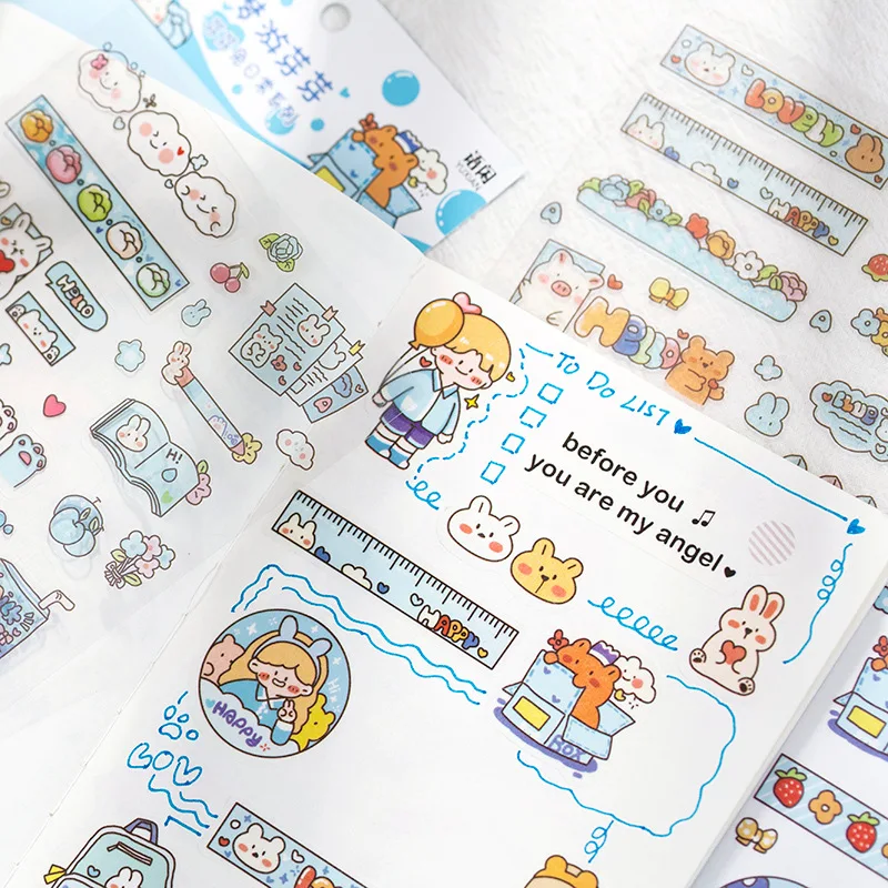 Mohamm 6 листов милый кролик декоративные наклейки книги Скрапбукинг Сделай Сам
