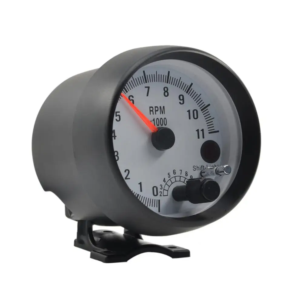 

3,75-дюймовый автомобильный тахометр с 7-цветной подсветкой, 0-11000 об/мин, для 1/2/3/4/5/6/7/8-цилиндровых двигателей, гоночный, с датчиком Холла