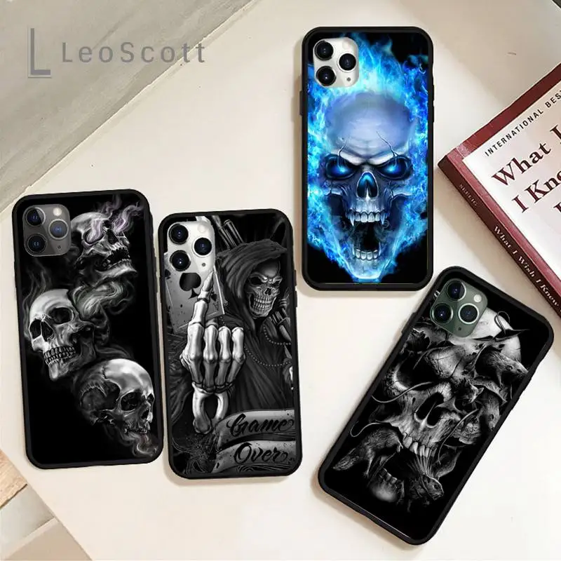 Скелет средний палец для мобильного телефона чехол iPhone 11 12 pro XS MAX 8 7 6 6S Plus X 5S SE 2020 XR