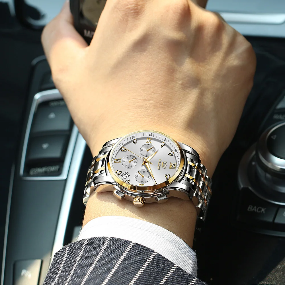 

Genuine New Fashion Mens Watches Top Brand with Stainless Steel Luxury Sports Chronograph High Quality Quartz Watch Men 2858