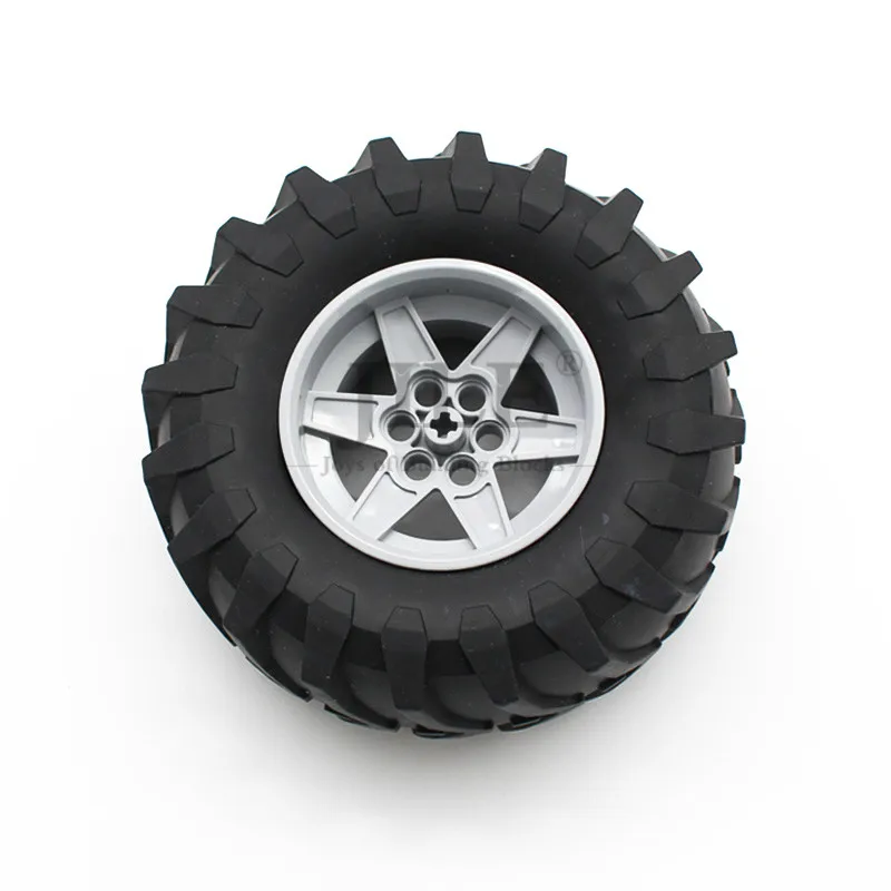 Technology Wheel 56mm D. x 34mm Racing Medium 6 Pin Holes with Tire 107 44R Tractor Straight Tread 15038 23798 Building Block | Игрушки и