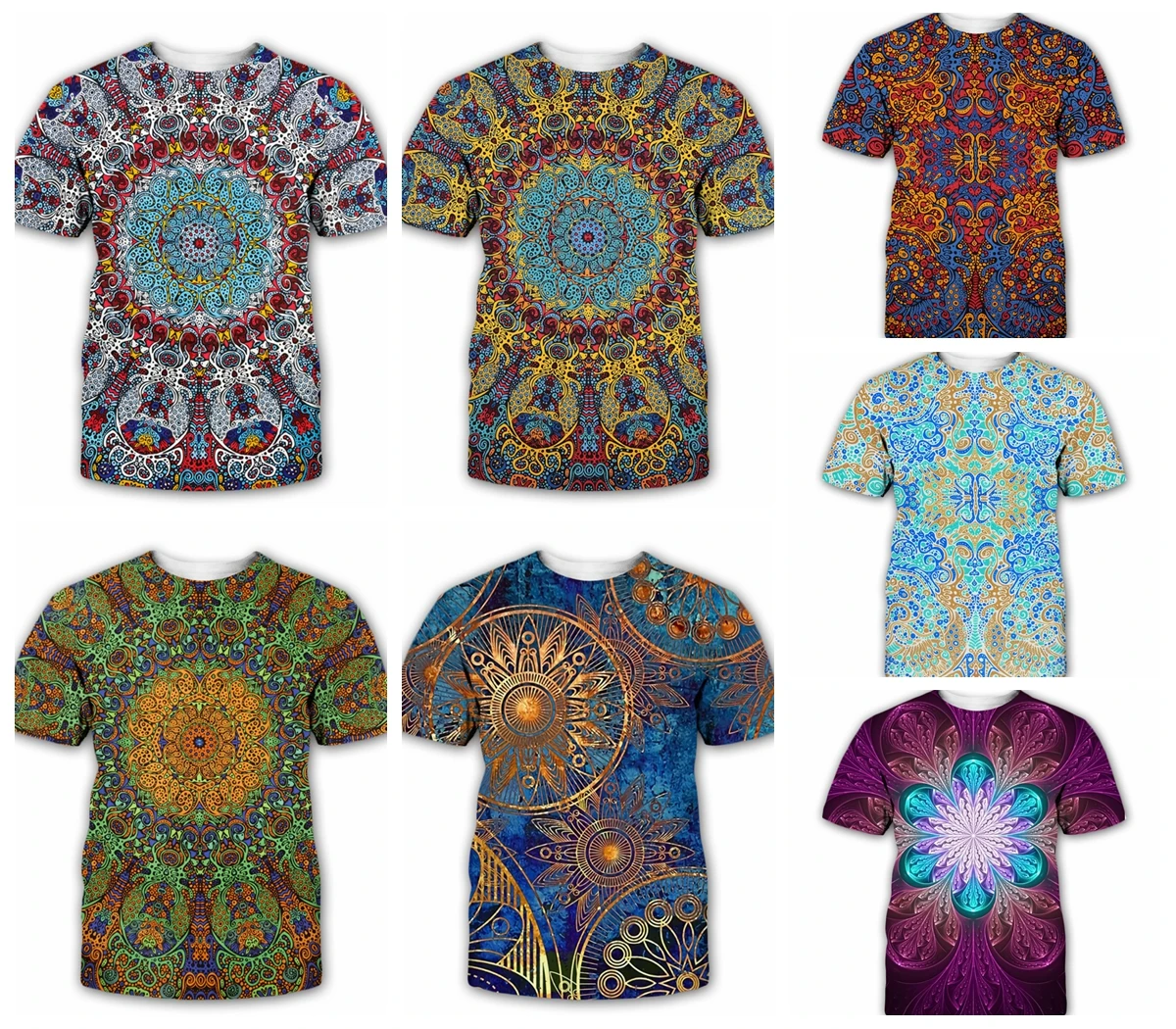 

Kaseetop Fashion Trippy T-shirt Glow in the Dark 3D Psychedelic Printed Men Short Sleeves Summer Streetwear Casual T Shirt T131