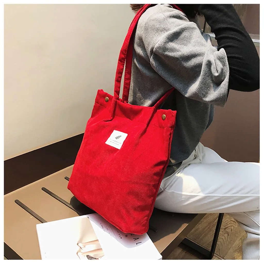 Женская Вельветовая сумка через плечо однотонная Сумка-тоут дорожная | Багаж и