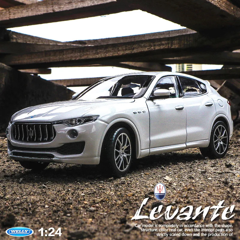 Welly 1:24 Maserati Levante whit SUV модель автомобиля из сплава отлитые и игрушечные автомобили