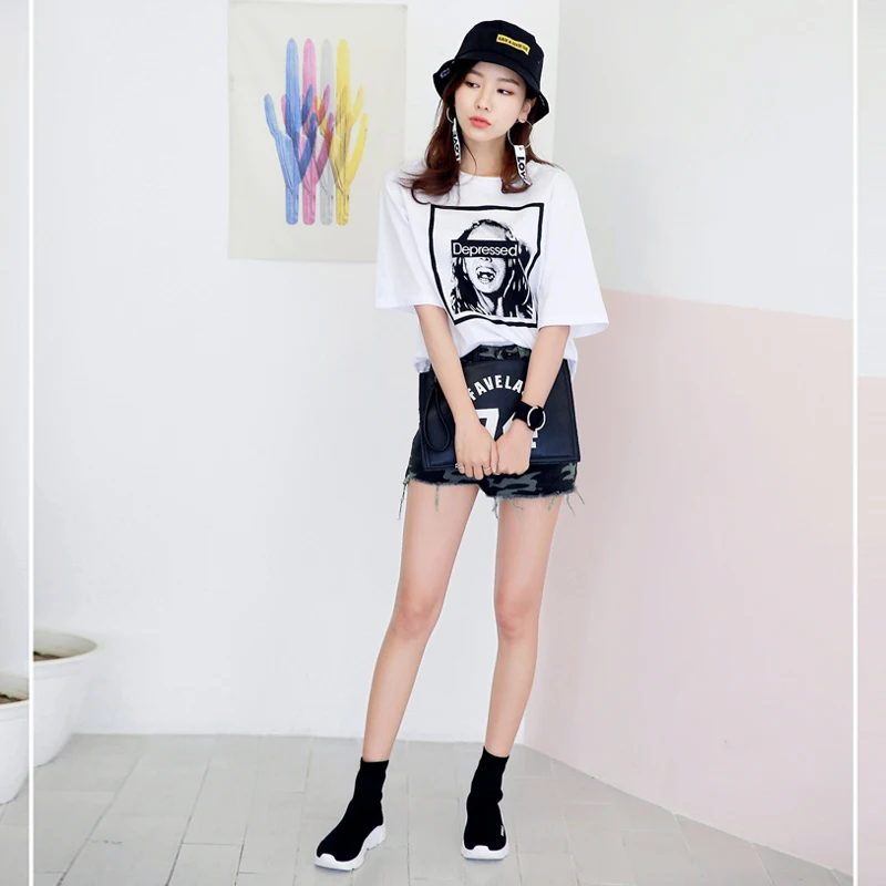 Высокое качество женская футболка эстетические корейские рубашки хлопок