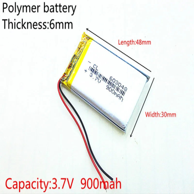 3 7 V 900 mAH 603048 PLIB полимерный литий-ионный/литий-ионный аккумулятор для GPS mp3 mp4 mp5 dvd