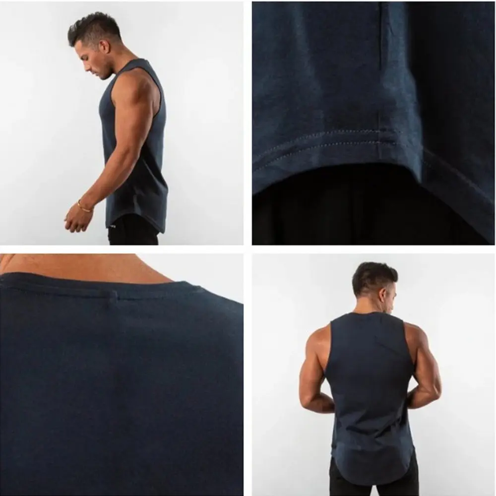 Майка мужская хлопковая для фитнеса и тренировок повседневная майка