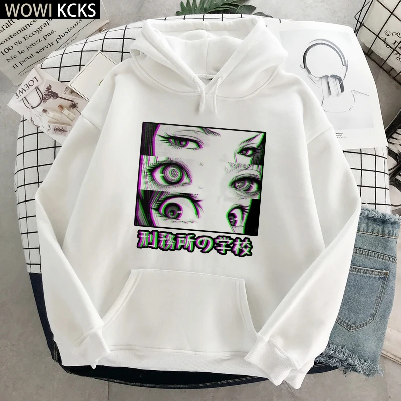 

Oversized Harajuku Anime Crying Eyes Graphic Plus Size Pullover Hoodie Sweatshirt Winter Clothes Fall Hoodies Streetwear Women