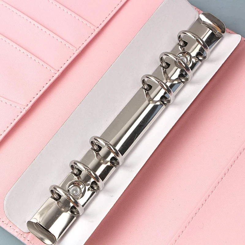 

A6 Pu Leather Notebook Binder Cover, 6 Ring A6 Binder Budget Cash Envelopes,Planner Travel Journal Binder Cover