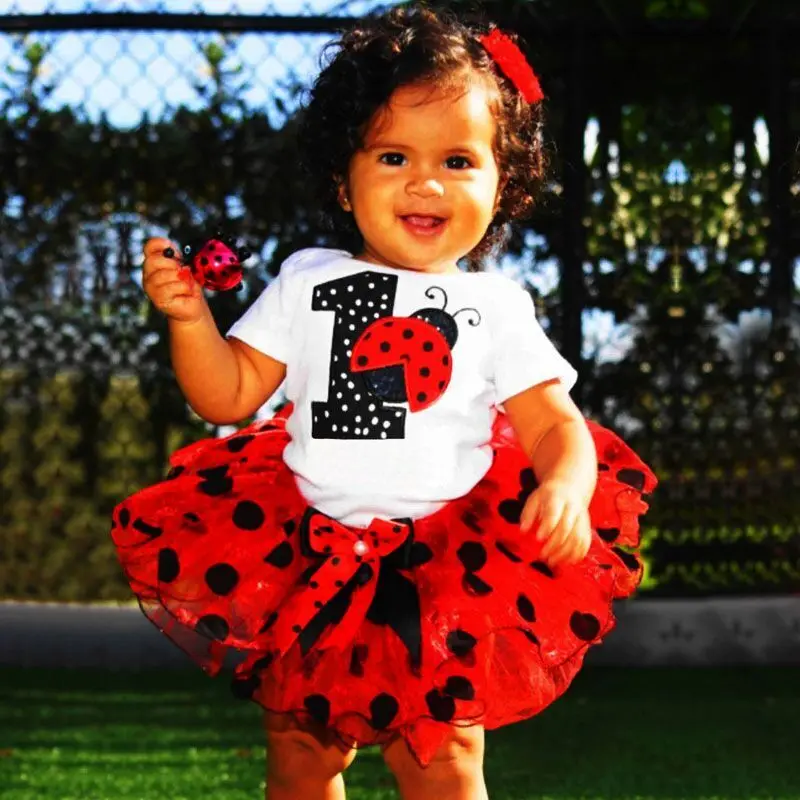 Милое Платье на 1-й день рождения для девочек повседневная детская одежда платье