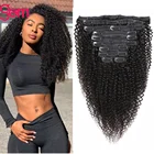 Афро кудрявые вьющиеся накладные человеческие волосы, бразильские накладные волосы, 8 шт.компл. 120 г, волосы без повреждений, натуральный цвет 3B 3C