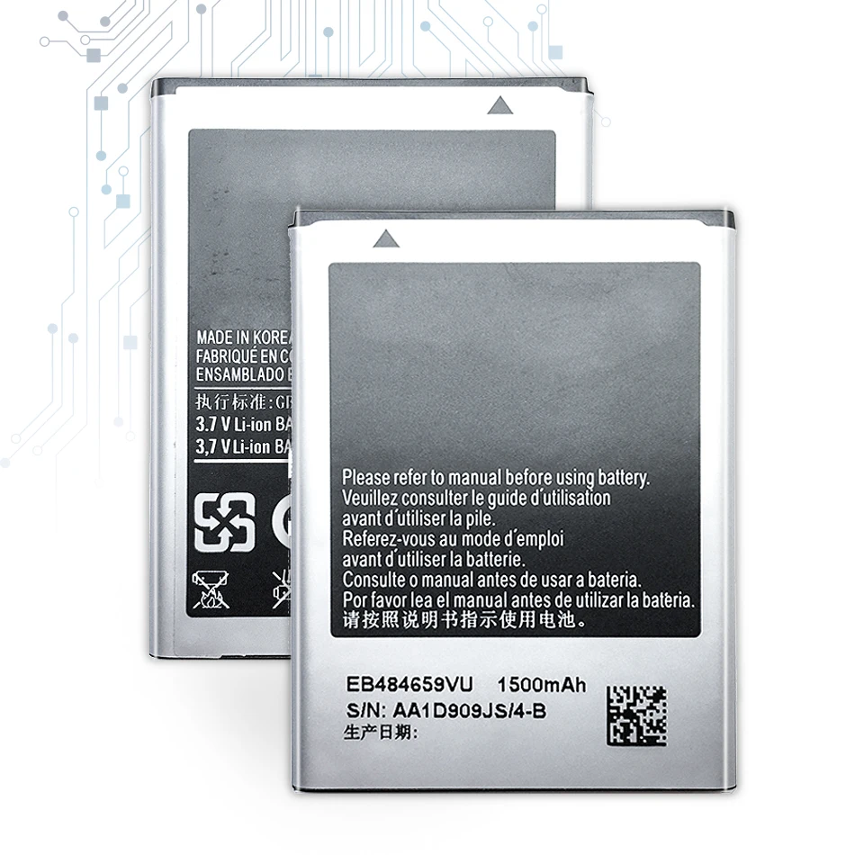 Батарея мобильного телефона для samsung GALAXY W T759 i8150 S8600 S5820 I8350 I519 X крышка S5690 запасная батарея 1500mAh EB484659VU