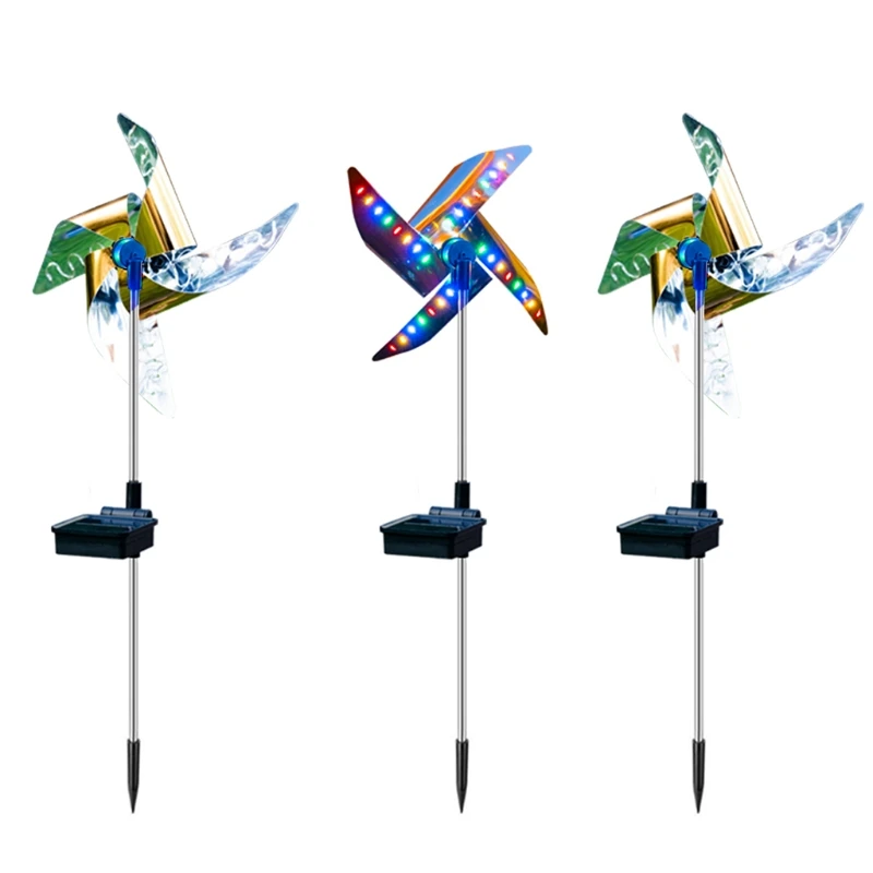 

Solar Wind Spinner Garden Stake Pinwheels with 8 Lighting Modes LED Fairy Lights H055