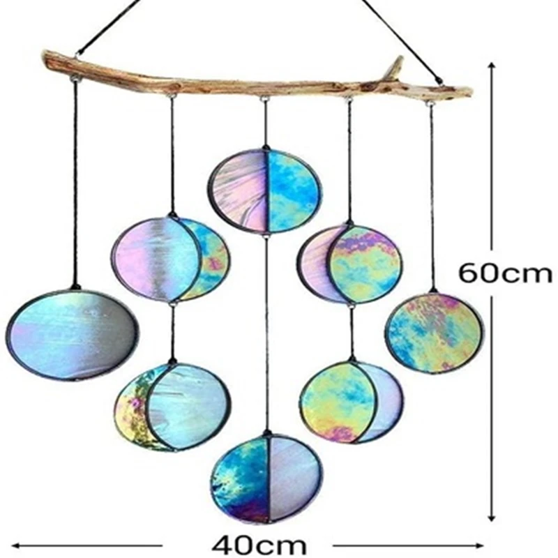 

Creative Moon phase Home living room wall decoration Mural Art Decals background decor Moon Colorful Glass Decoration