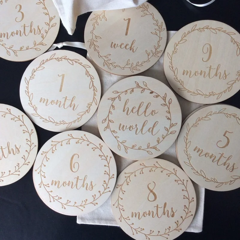 13 шт./компл. Детские ежемесячные карты для новорожденных круглой формы