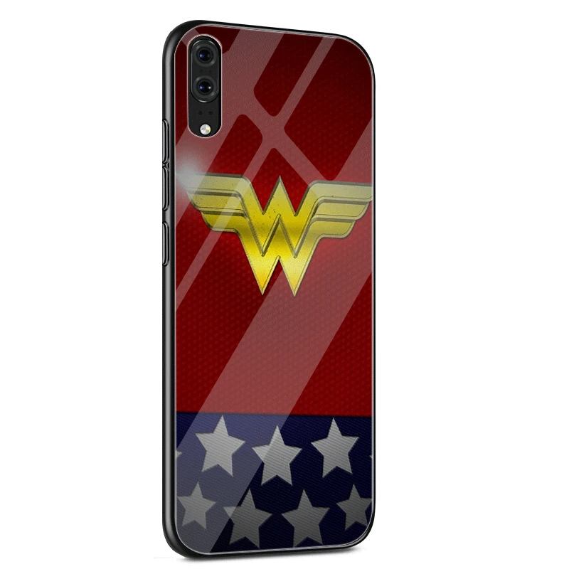 Phone Case Glass For Huawei Honor Mate 20 7A Pro 9 10 P30 P20 P10 Lite Y6 Y9 8X Cover Wonder Woman Comics |