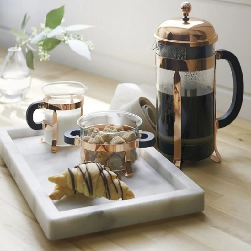 

1 pc Rectangular Tea Coofee Tray Marble Storage Tray Home Kitchen Fruit Dessert Tray Decorative Home Decor