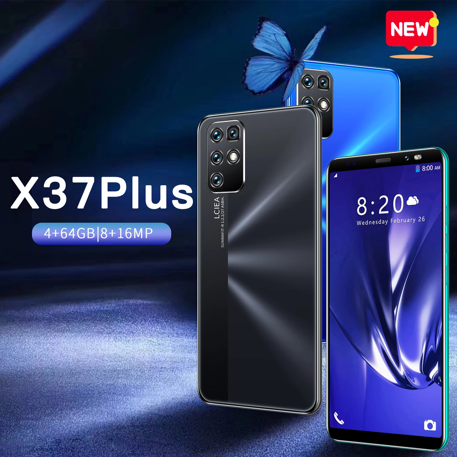 

X37Plus Hot Sell MTK6889 Android 10.0 Big Screen 4800mAh 8MP+16MP 5G 5.8 Inch 4GB 64GB Cellphone Mobile Phone Smartphone