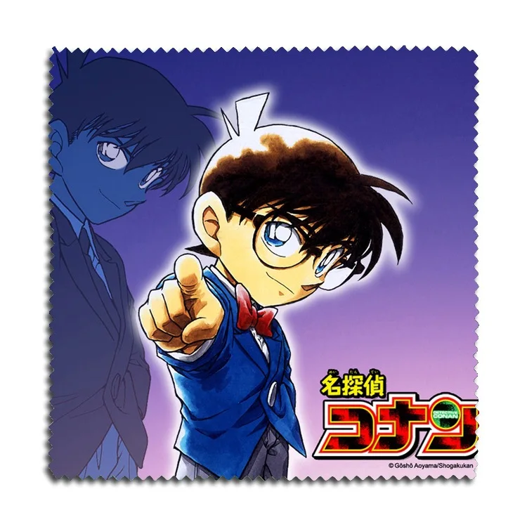 1 шт. Аниме Детектив Конан фланель очковых линз очки чистой тканью с принтом