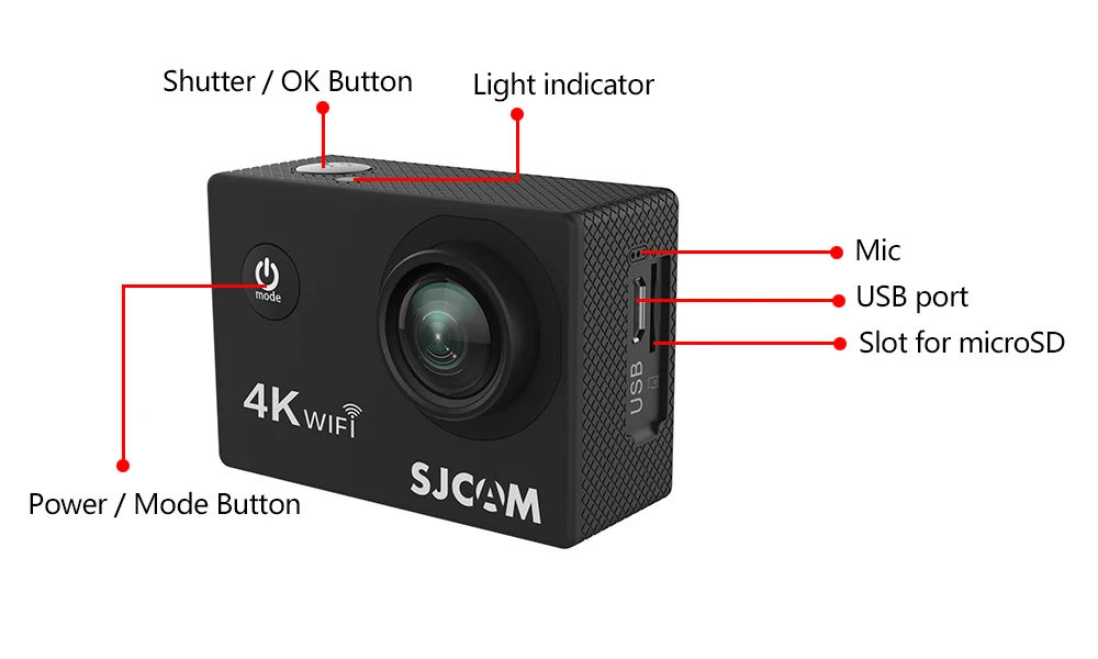 SJCAM SJ4000 AIR 4K экшн-камера Full HD 4K 30fps WIFI 2," экран мини-шлем Водонепроницаемая Спортивная видеокамера DV