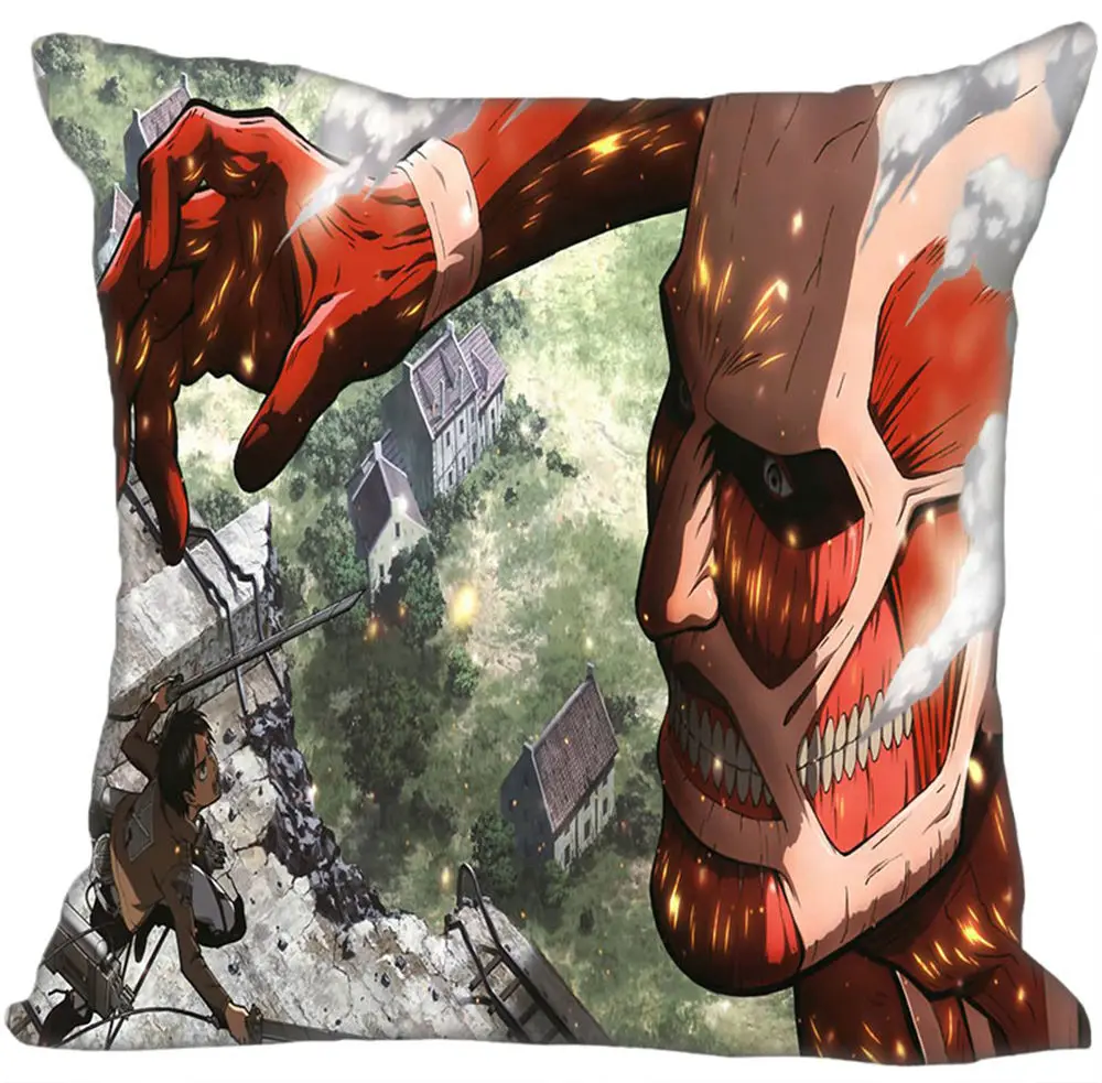 Чехол для подушки под заказ с рисунком аниме атака на кожу домашний декор спинка