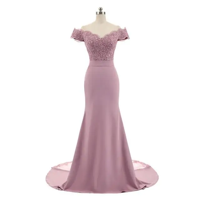 Розовый Длинные Макси платья Robe De Soiree бордовые вечерние платья для выпускного вечера настоящая Русалка Вечерние платья Длинные vestido de festa - Цвет: Розовый