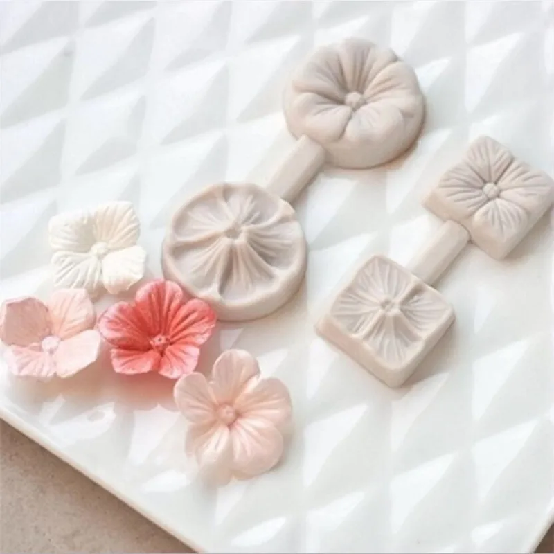 

2 Style Hydrangea Flower Petal Veiner Silicone Molds Fondant DIY Handmade Mould Cake Cupcake Pastry Chocolate Decorating Tool