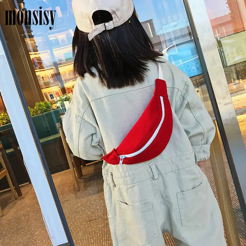 Детские холщовые поясные сумки Monsisy для мальчиков и девочек забавные детские
