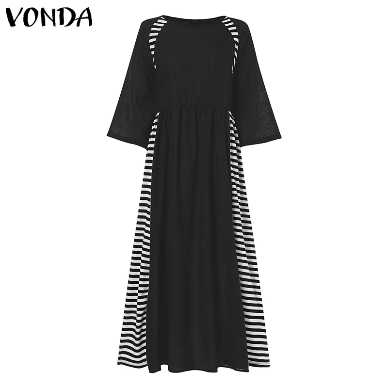 Черный VONDA новые модные платья для беременных сексуальное платье с коротким рукавом для беременных женщин платье для беременных платье размера плюс сарафан - Цвет: Черный