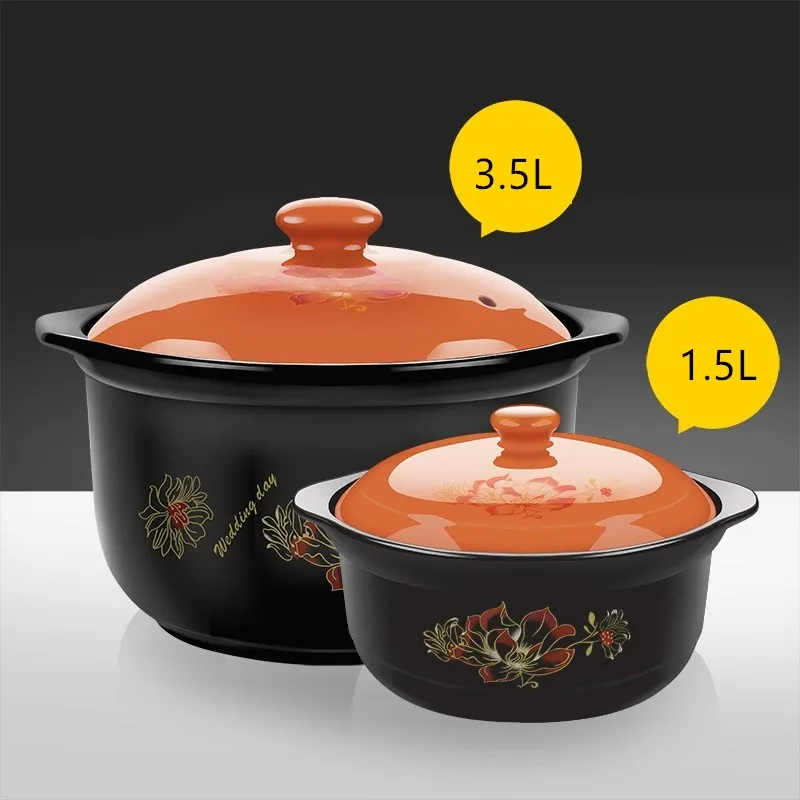 Бытовая кастрюля высокотемпературная огневая для супа тушения керамическая