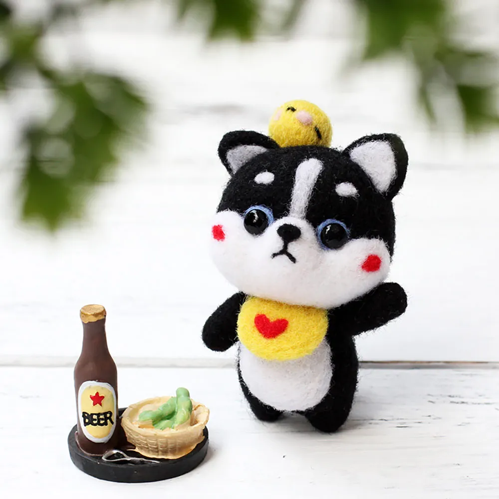 

Animal Wool Felt Material Package Crafts Needle Felting Starter Kit Toy Doll Wool Felt Poked Felt Craft