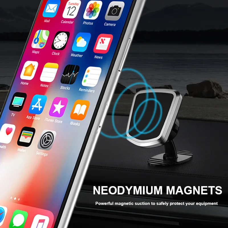 Вращение приборной панели Магнитный телефон Автомобильный держатель для iPhone 11 PRO