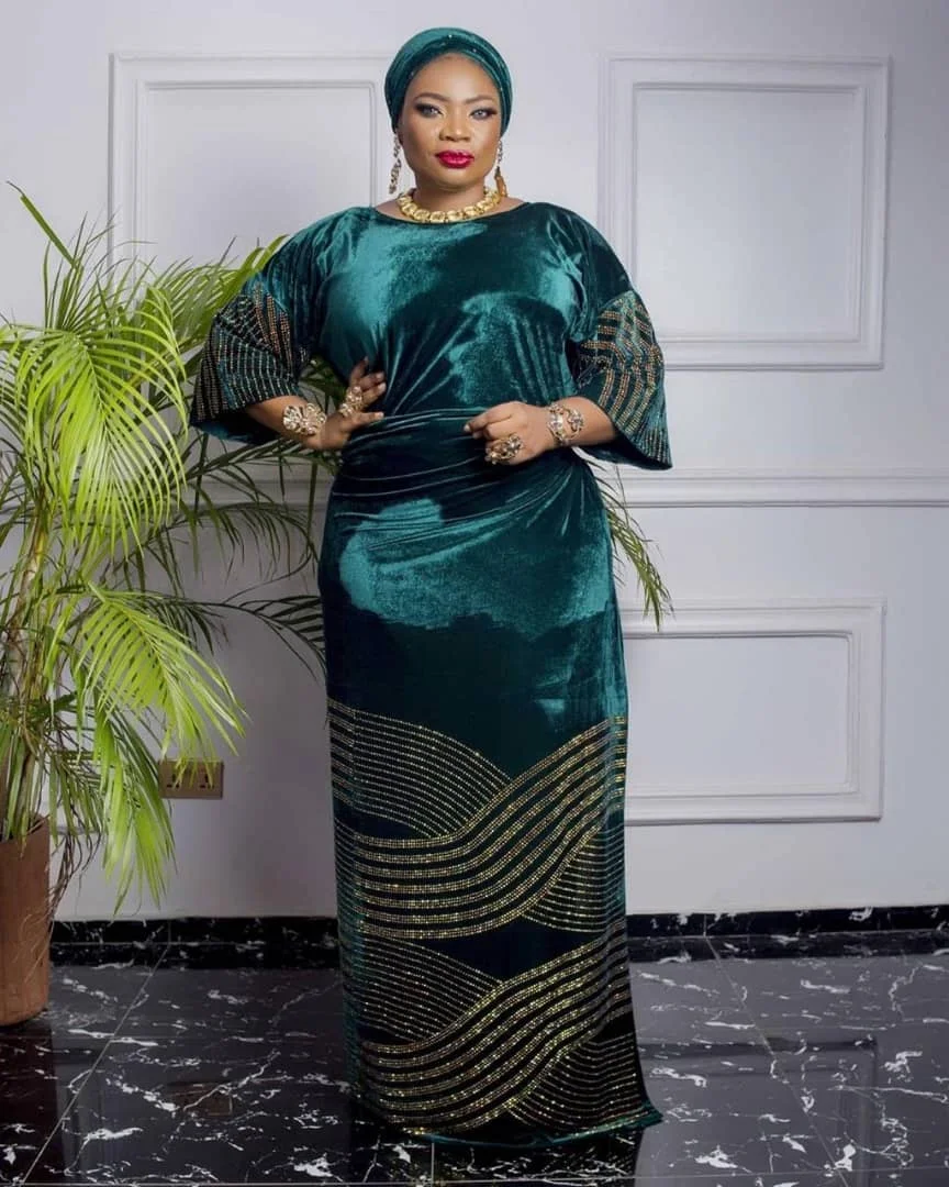 Небесно-голубая африканская бархатная кружевная ткань с вышивкой камнями для