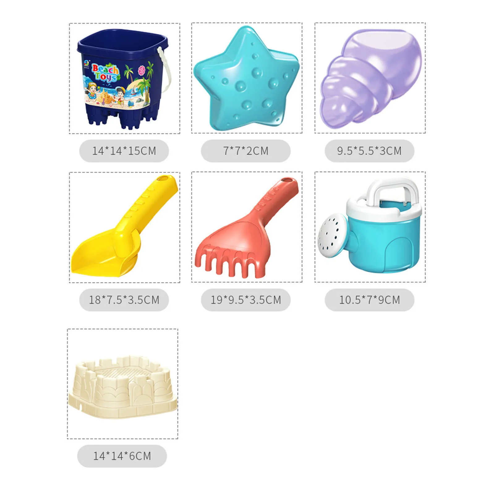 

7Pcs Summer Water Fun Toddler Kids Children Outdoor Sea Sand Beach Bucket Shovel Rake Water Toys Set Classic Baby Water present