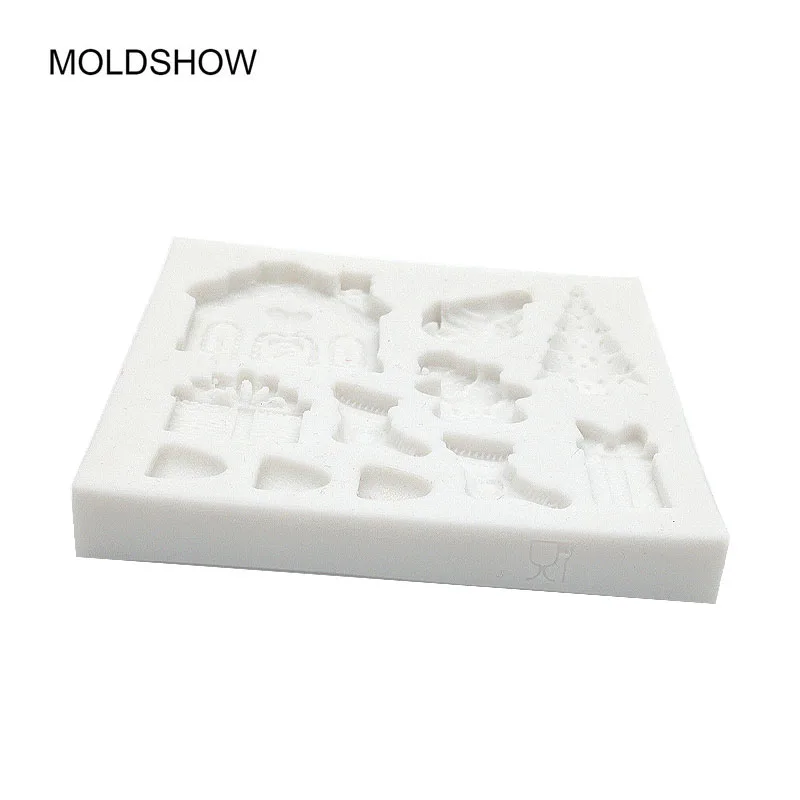 3D силиконовая форма для рождественских пряничных домиков DIY рождественская