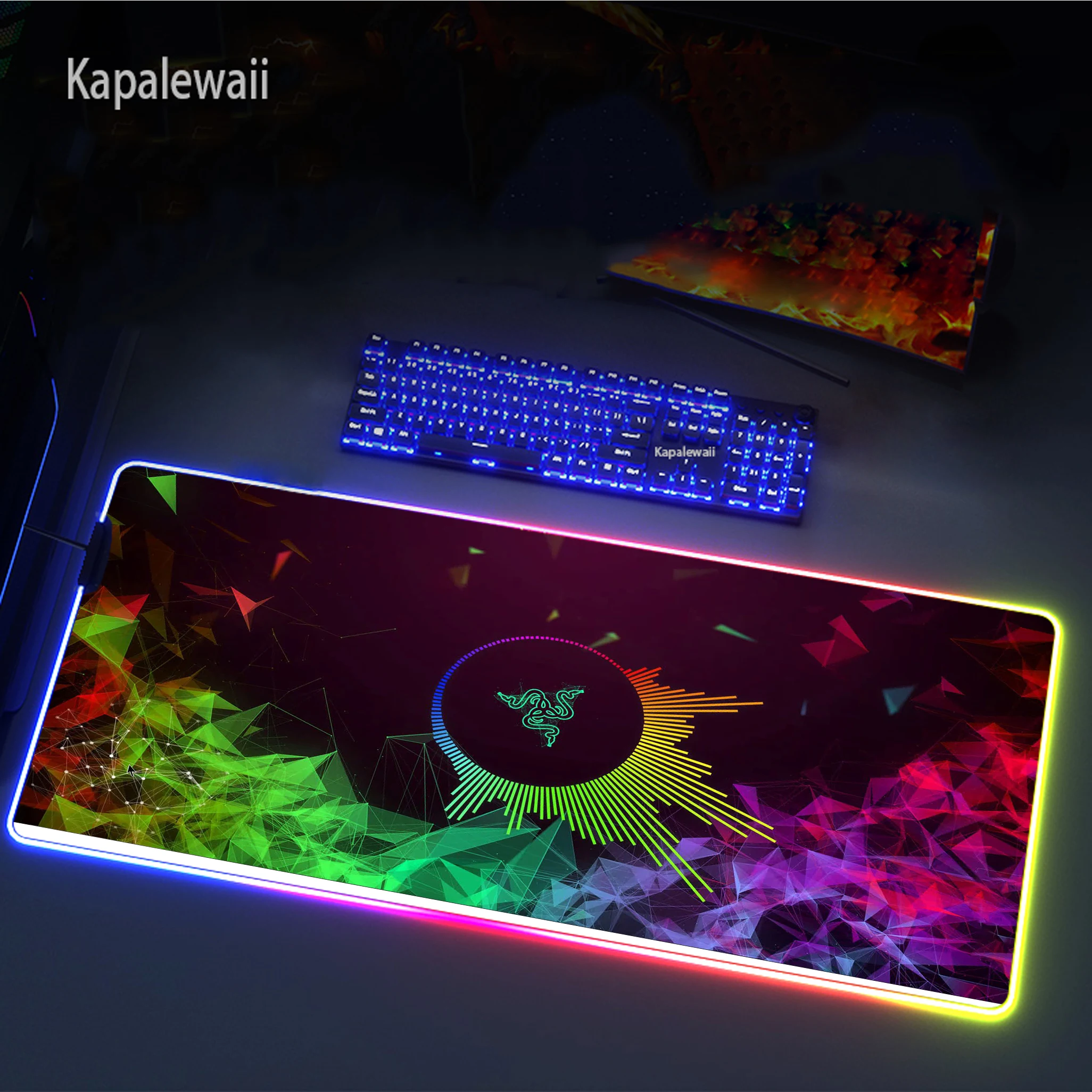 

RGB Mouse Pad Razer Style Gaming Accessories Computer Large 900x400mm Mousepad Gamer Rubber Carpet With Backlit Play Desk Mat