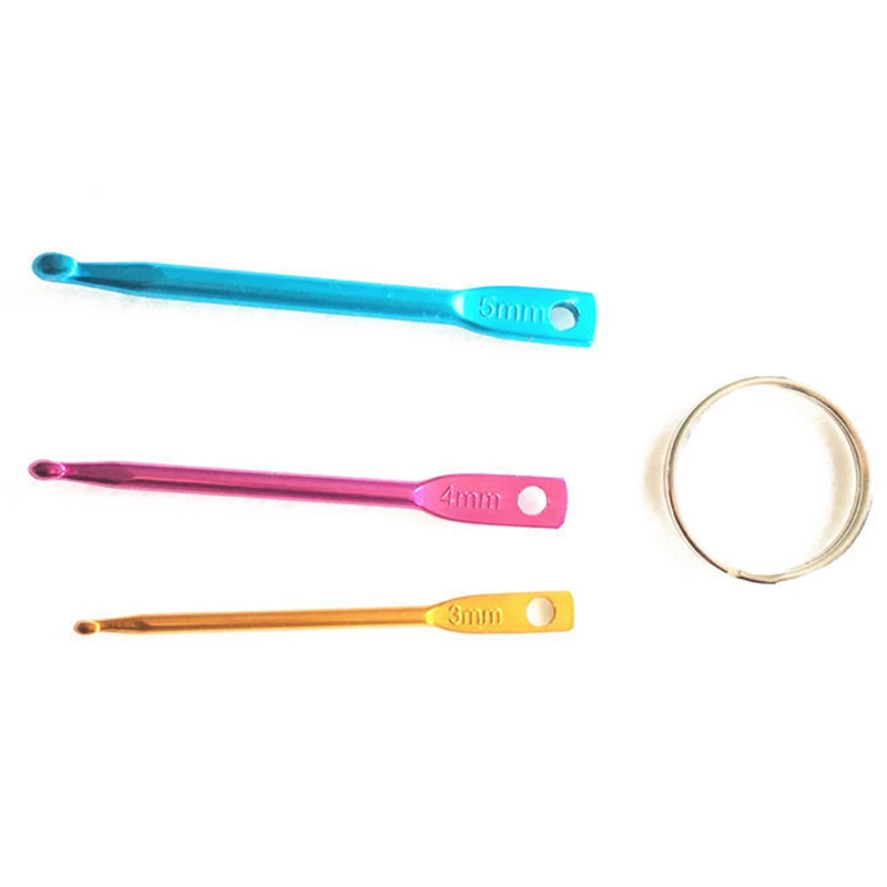 3/4/5 мм алюминиевый мини крючок для вязания многоцветные крючки ручная швейная