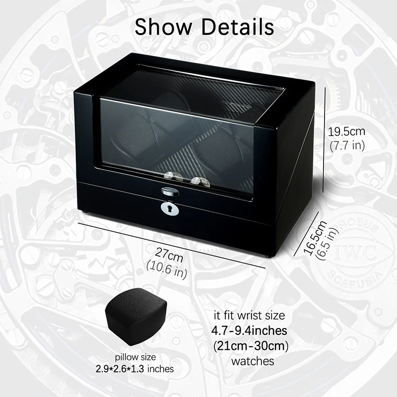 Часы Winder шейкер Коробка Чехол для хранения дисплей автоматический деревянный