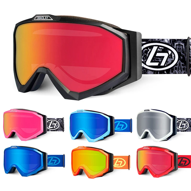 Зимние мужские женские гальванизированные цилиндрические лыжные очки