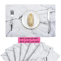 gennissy marble placemats for dining table set of 6 thin environmental table mats easy clean for kitchen dinner partymarble