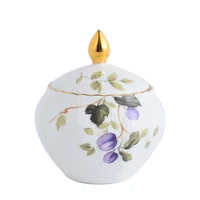 english pastoral flower decoration ceramic tea tins with lid relief craft porcelain coffee suger jars