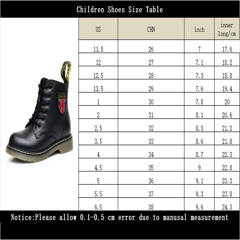 

Children's shoes girls Martin boots autumn and winter boys' new genuine leather children's mid-tube side zipper boots