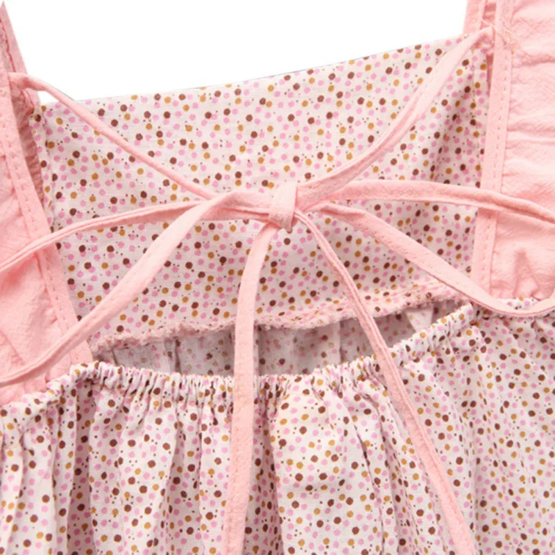 2 шт./компл. летнее платье для маленьких девочек без рукавов в горошек с принтом на