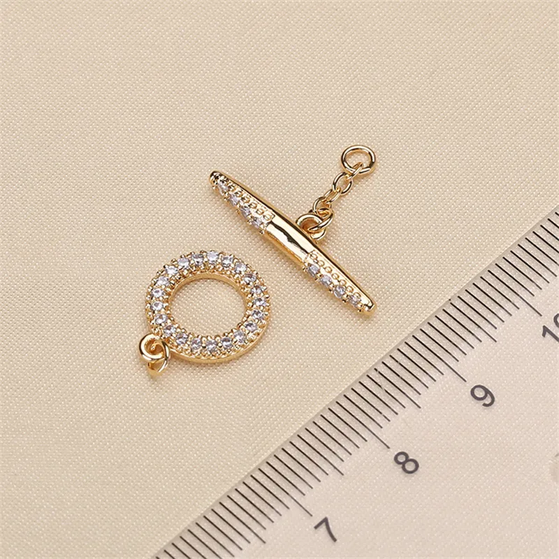 

DIY Necklace Bracelet Connectors Clasp 18K Gold Plating Copper Cubic Zirconia Clasps For Jewelry Making Fastening Accessories