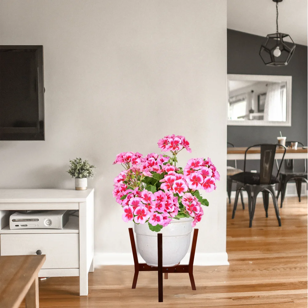 

1pc Wood Planter Display Rack Adjustable Flowerpot Stand Indoor Plant Holder