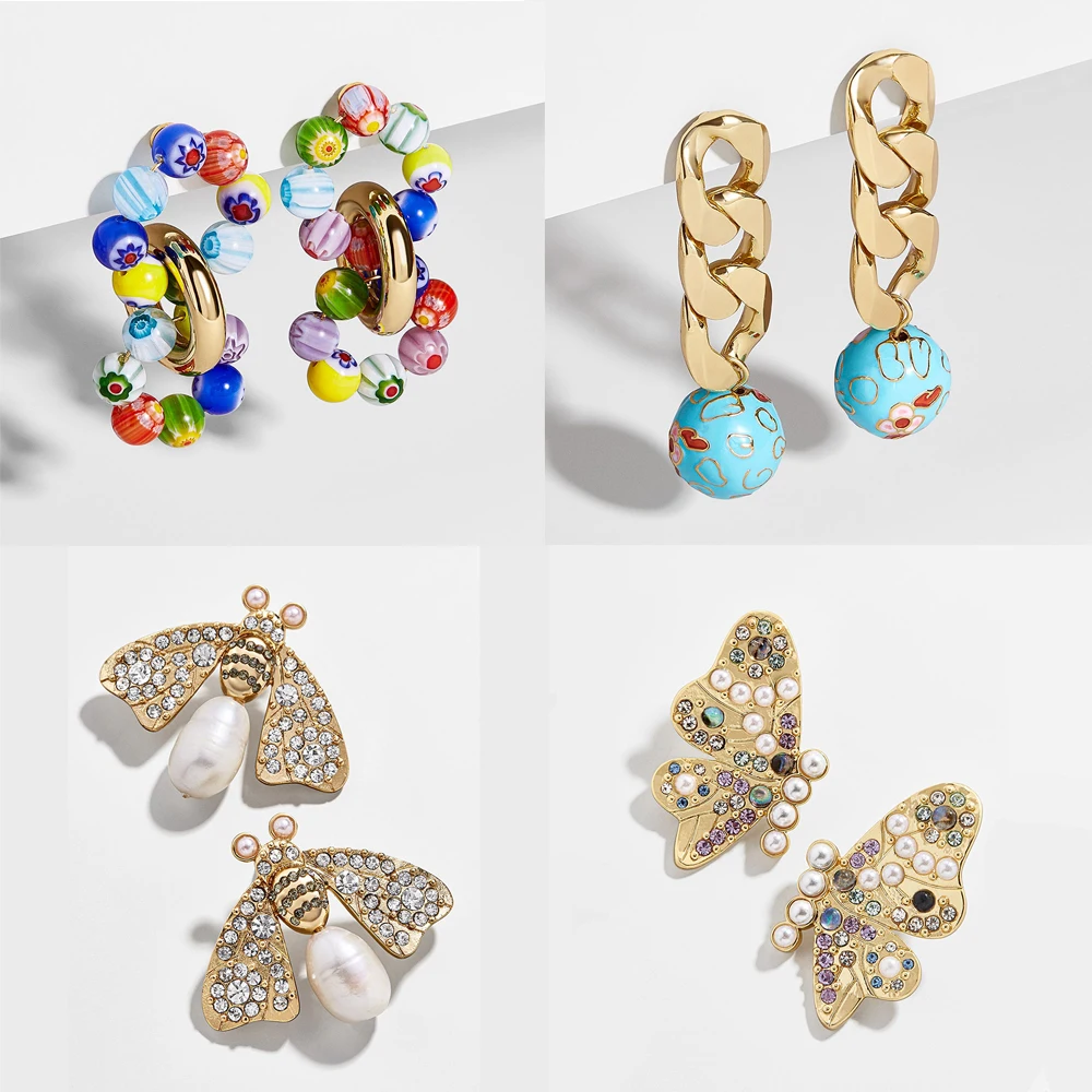 Женские богемные Разноцветные серьги подвески с бусинами ювелирные украшения