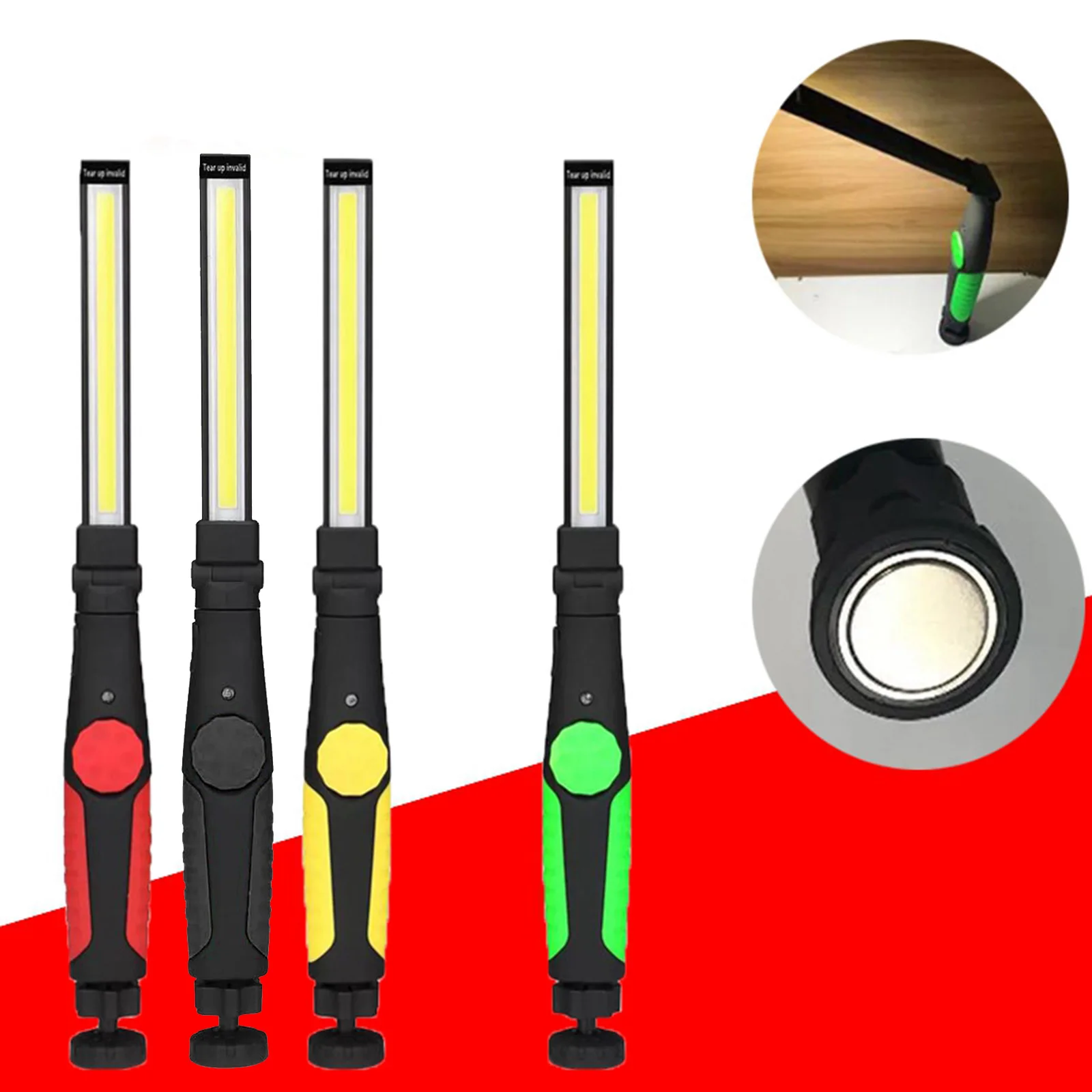 

Magnetic Rechargeable COB LED Work Light Lamp Flashlight Folding Torch