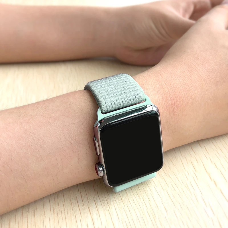 Für Apple часы Uhr группа серии 3/2/1 38 мм 42 мм нейлон Weiche Atmungsaktive нейлон für наручных часов iWatch, ersatz Спорт Шлайфе series4 40 мм 44 м
